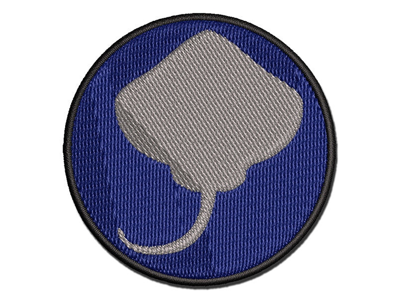 Stingray Skate Fish Silhouette Multi-Color Embroidered Iron-On or Hook & Loop Patch Applique