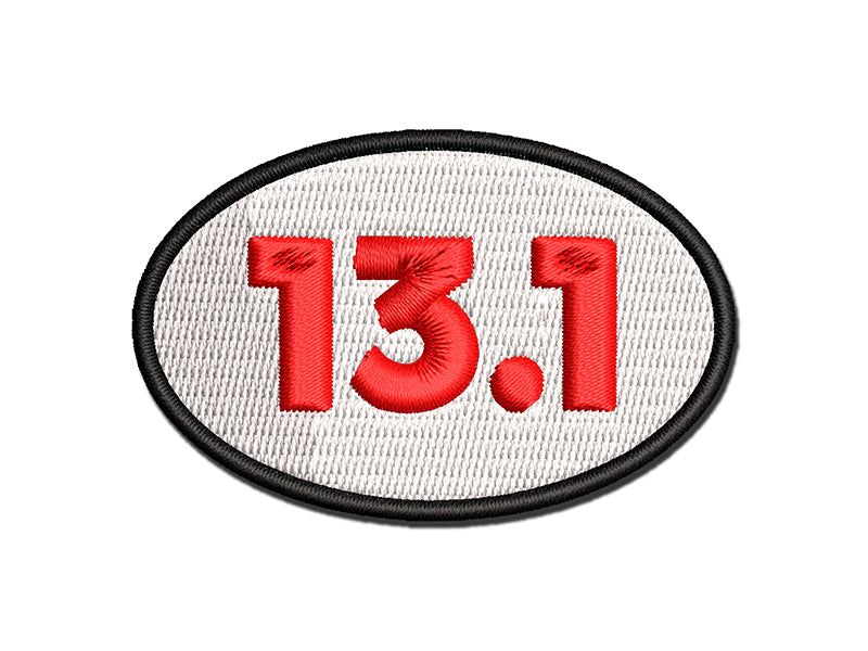 13.1 Half Marathon Runner Multi-Color Embroidered Iron-On or Hook & Loop Patch Applique