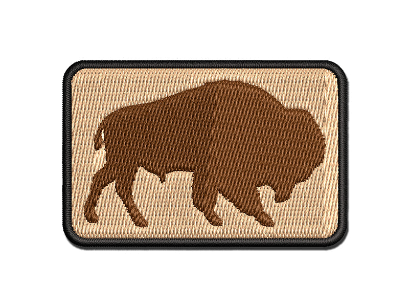 American Buffalo Bison Solid Multi-Color Embroidered Iron-On or Hook & Loop Patch Applique