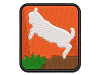 Baby Goat Jumping Playing Multi-Color Embroidered Iron-On or Hook & Loop Patch Applique