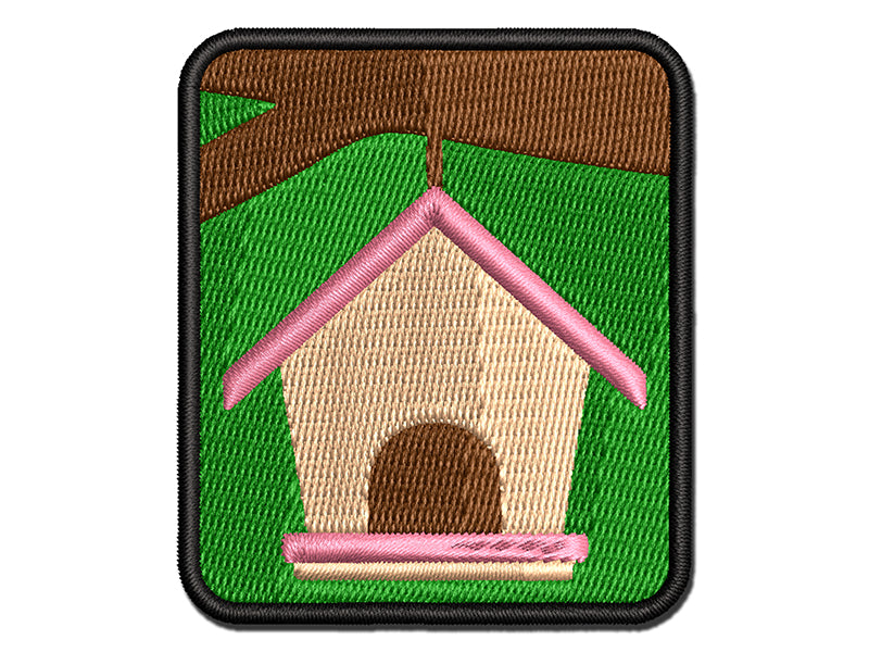 Bird House Multi-Color Embroidered Iron-On or Hook & Loop Patch Applique