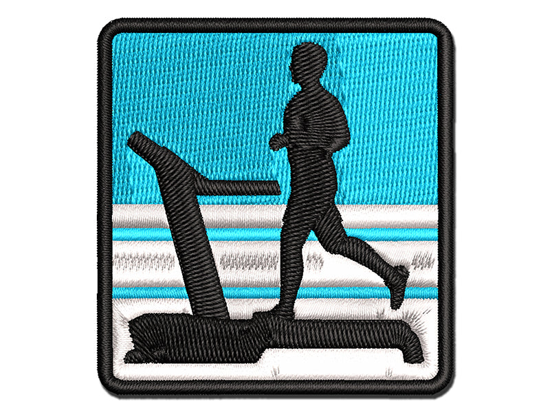 Man Running on Treadmill Cardio Workout Gym Multi-Color Embroidered Iron-On or Hook & Loop Patch Applique