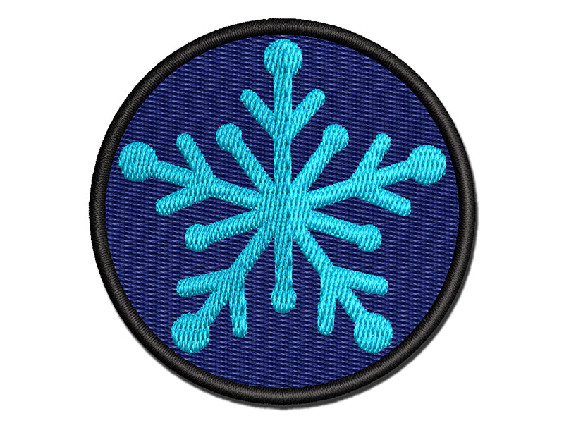 Star Snowflake Winter Multi-Color Embroidered Iron-On or Hook & Loop Patch Applique