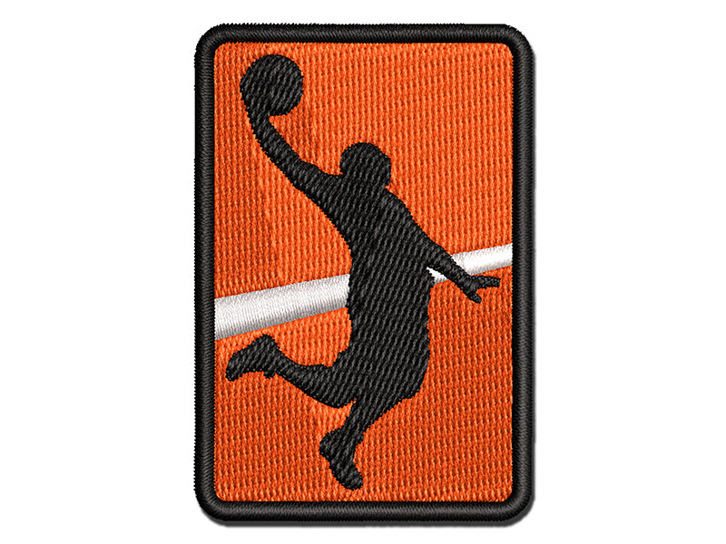 Basketball Player Slam Dunk Sports Multi-Color Embroidered Iron-On or Hook & Loop Patch Applique