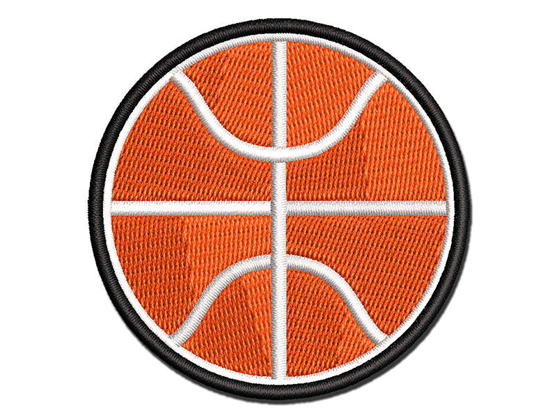 Basketball Sports Ball Multi-Color Embroidered Iron-On or Hook & Loop Patch Applique