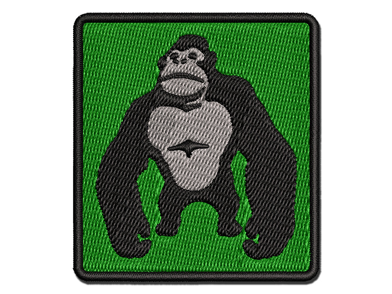 Brawny Gorilla Ape Multi-Color Embroidered Iron-On or Hook & Loop Patch Applique