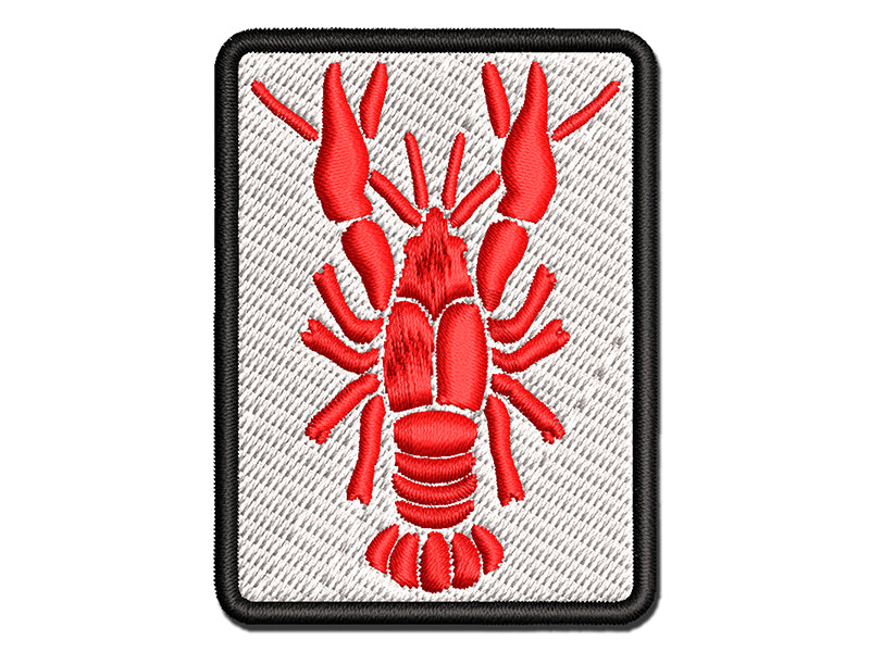 Crawdad Crayfish Mudbug Crustacean Multi-Color Embroidered Iron-On or Hook & Loop Patch Applique