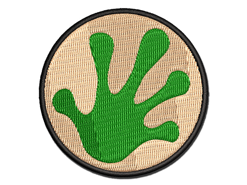 Frog Toes Footprint Multi-Color Embroidered Iron-On or Hook & Loop Patch Applique