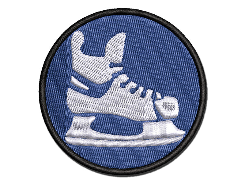 Hockey Ice Skates Skating Blades Multi-Color Embroidered Iron-On or Hook & Loop Patch Applique