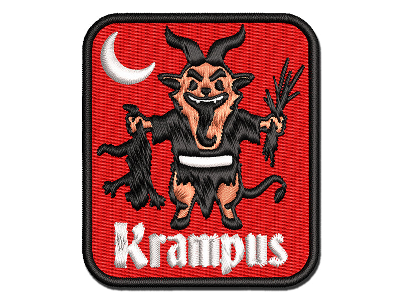 Little Krampus Christmas Monster Taking Child Demon Devil Multi-Color Embroidered Iron-On or Hook & Loop Patch Applique