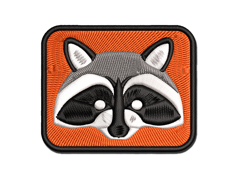 Masked Raccoon Trash Panda Head Multi-Color Embroidered Iron-On or Hook & Loop Patch Applique
