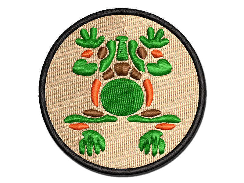 Southwestern Style Tribal Frog Toad Multi-Color Embroidered Iron-On or Hook & Loop Patch Applique