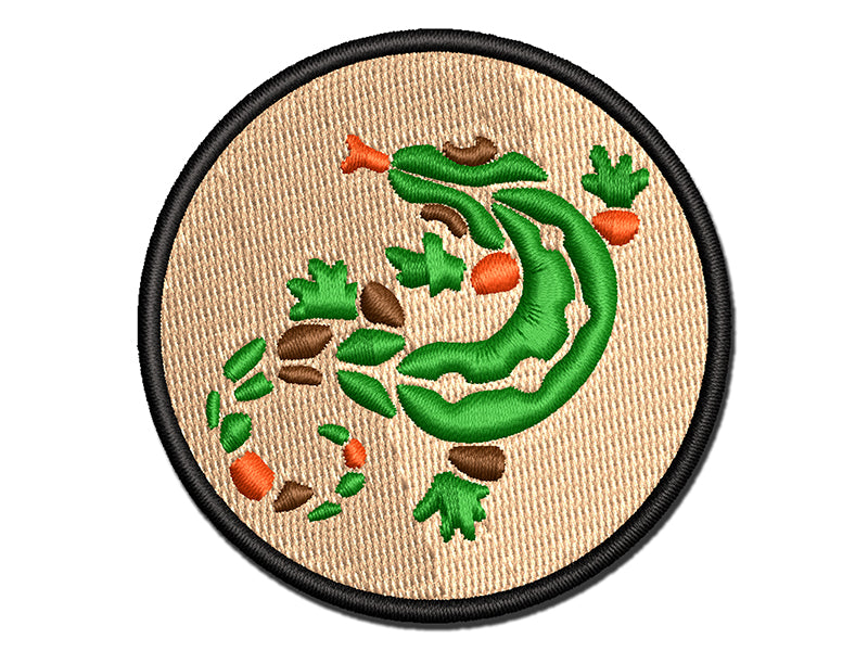 Southwestern Style Tribal Gecko Lizard Multi-Color Embroidered Iron-On or Hook & Loop Patch Applique