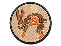 Southwestern Style Tribal Jackrabbit Hare Bunny Multi-Color Embroidered Iron-On or Hook & Loop Patch Applique