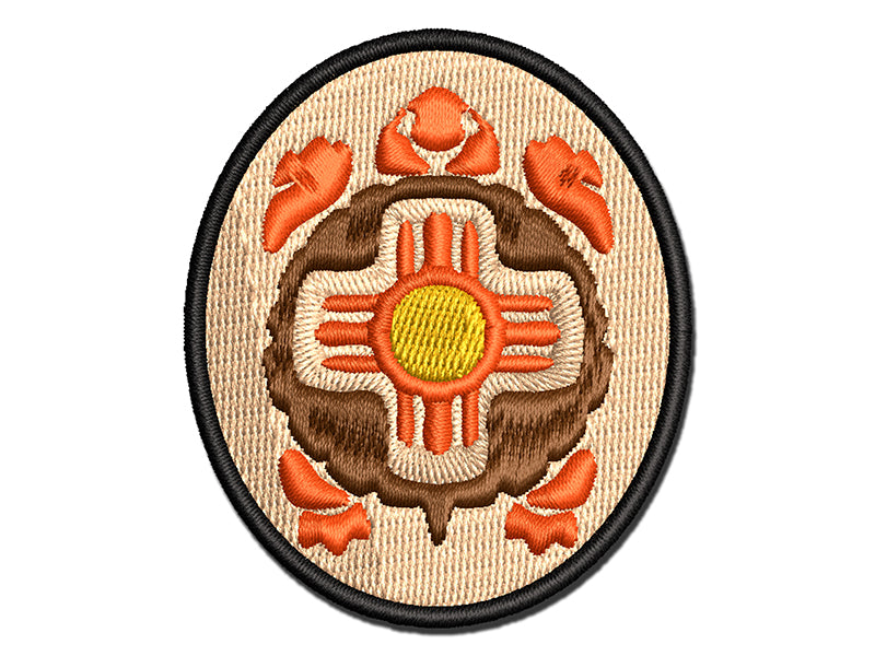 Southwestern Style Tribal Turtle Tortoise Terrapin Multi-Color Embroidered Iron-On or Hook & Loop Patch Applique