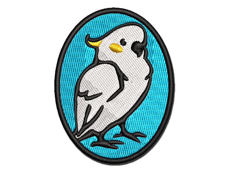 Standing Cockatoo Parrot Bird Multi-Color Embroidered Iron-On or Hook & Loop Patch Applique