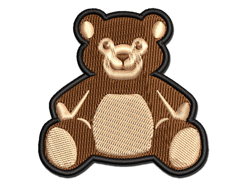 Teddy Bear Stuffed Animal Toy Multi-Color Embroidered Iron-On or Hook & Loop Patch Applique