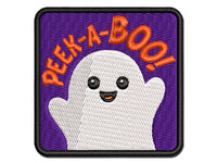 Halloween Peek A Boo Peeking Ghost Multi-Color Embroidered Iron-On or Hook & Loop Patch Applique