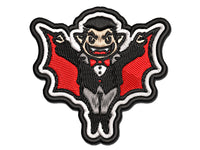 Cartoon Vampire Man Halloween Dracula Multi-Color Embroidered Iron-On or Hook & Loop Patch Applique