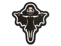 Cartoon Vampire Woman Halloween Multi-Color Embroidered Iron-On or Hook & Loop Patch Applique