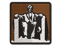 Lincoln Memorial United States of America Landmark Statue Multi-Color Embroidered Iron-On or Hook & Loop Patch Applique