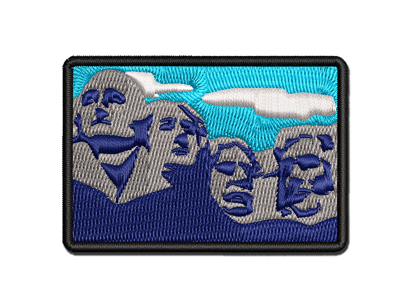 Mount Rushmore National Memorial Landmark US Presidents Multi-Color Embroidered Iron-On or Hook & Loop Patch Applique