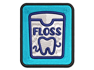 Dental Floss Tooth Dentist Multi-Color Embroidered Iron-On or Hook & Loop Patch Applique