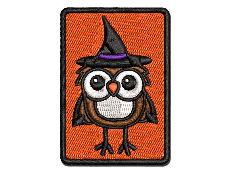 Owl With Witch Hat Cape Halloween Multi-Color Embroidered Iron-On or Hook & Loop Patch Applique