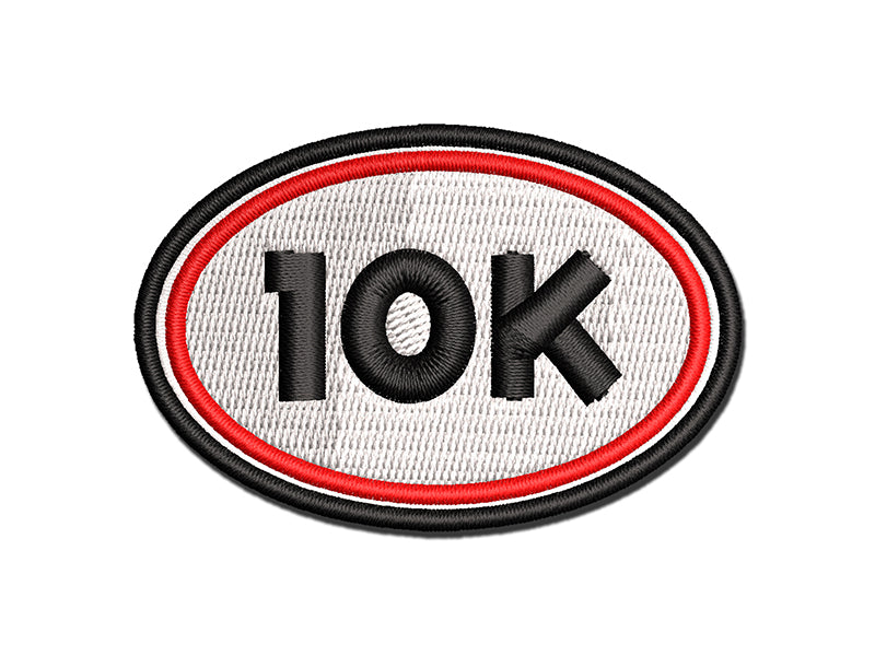 10k Euro Oval Race Running Runner Multi-Color Embroidered Iron-On or Hook & Loop Patch Applique