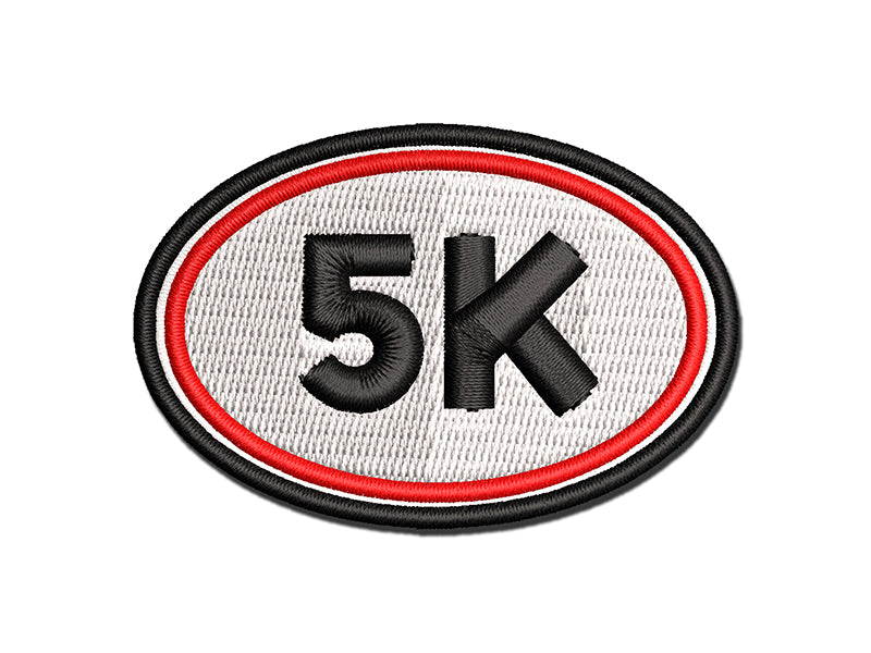 5k Euro Oval Race Running Runner Multi-Color Embroidered Iron-On or Hook & Loop Patch Applique
