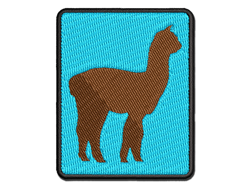 Alpaca Silhouette Multi-Color Embroidered Iron-On or Hook & Loop Patch Applique