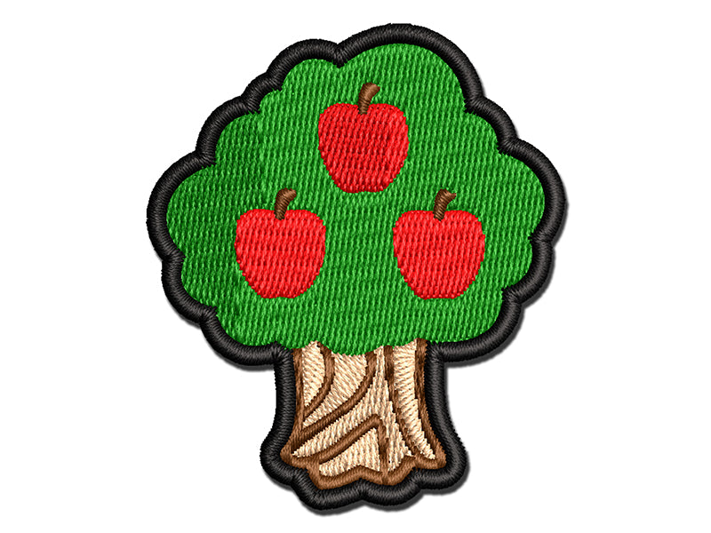 Apple Tree Fall Autumn Multi-Color Embroidered Iron-On or Hook & Loop Patch Applique