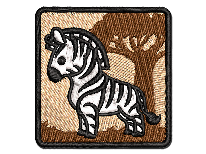 Cartoon Zebra Multi-Color Embroidered Iron-On or Hook & Loop Patch Applique