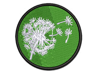 Dandelion Blowing in Wind Multi-Color Embroidered Iron-On or Hook & Loop Patch Applique