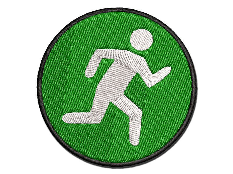 Running Icon Marathon Runner Multi-Color Embroidered Iron-On or Hook & Loop Patch Applique