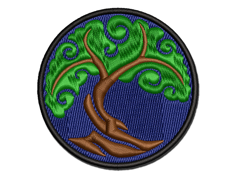 Abstract Tree of Life Multi-Color Embroidered Iron-On or Hook & Loop Patch Applique