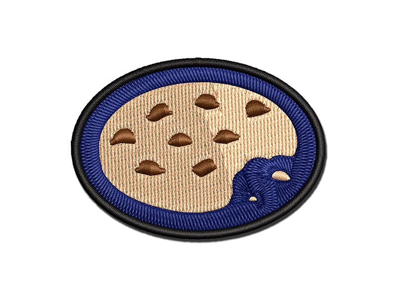 Chocolate Chip Cookie with Crumbs Multi-Color Embroidered Iron-On or Hook & Loop Patch Applique