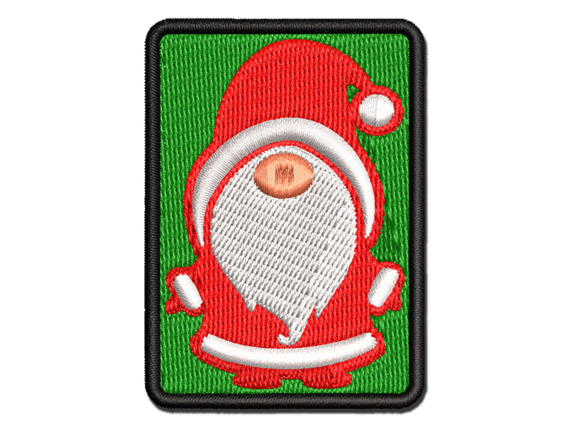 Santa Claus Christmas Gnome Multi-Color Embroidered Iron-On or Hook & Loop Patch Applique