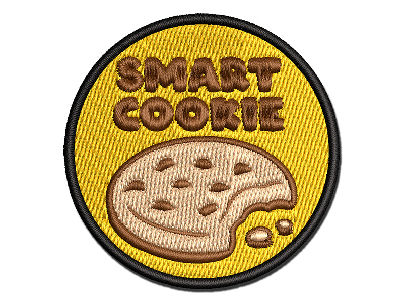 Smart Cookie Chocolate Chip Teacher Student Multi-Color Embroidered Iron-On or Hook & Loop Patch Applique