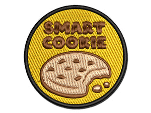 Smart Cookie Chocolate Chip Teacher Student Multi-Color Embroidered Iron-On or Hook & Loop Patch Applique