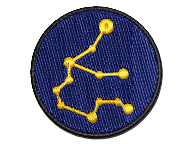Aquarius Zodiac Star Constellations Multi-Color Embroidered Iron-On or Hook & Loop Patch Applique