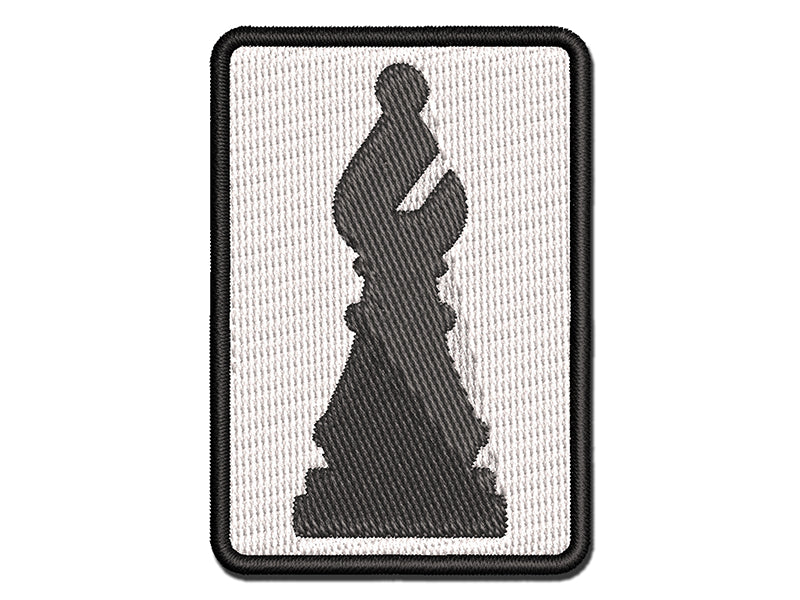 Chess Bishop Piece Multi-Color Embroidered Iron-On or Hook & Loop Patch Applique