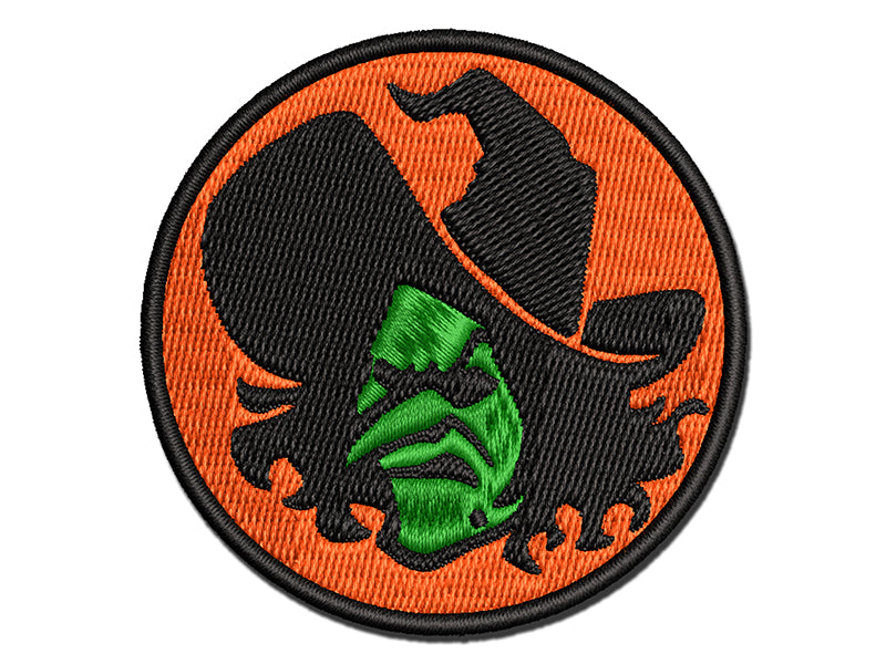 Evil Wicked Witch Scowl Halloween Multi-Color Embroidered Iron-On or Hook & Loop Patch Applique