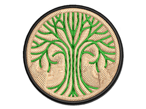 Geometric Lines Tree of Life Multi-Color Embroidered Iron-On or Hook & Loop Patch Applique