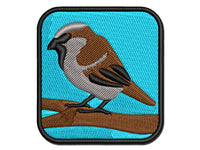 House Sparrow Little Bird Standing Multi-Color Embroidered Iron-On or Hook & Loop Patch Applique