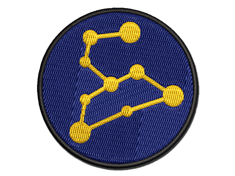 Leo Zodiac Star Constellations Multi-Color Embroidered Iron-On or Hook & Loop Patch Applique