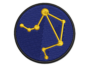 Libra Zodiac Star Constellations Multi-Color Embroidered Iron-On or Hook & Loop Patch Applique