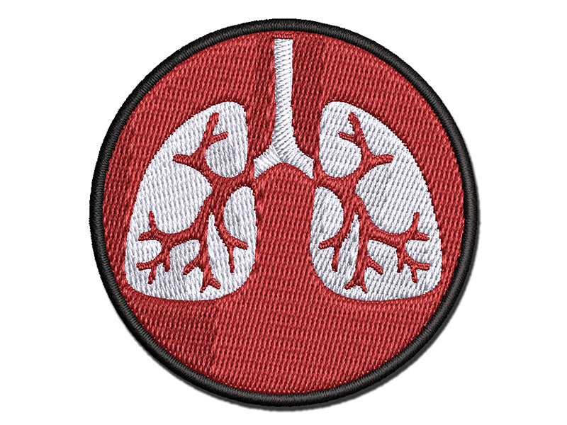 Lungs Anatomy Organ Body Part Multi-Color Embroidered Iron-On or Hook & Loop Patch Applique