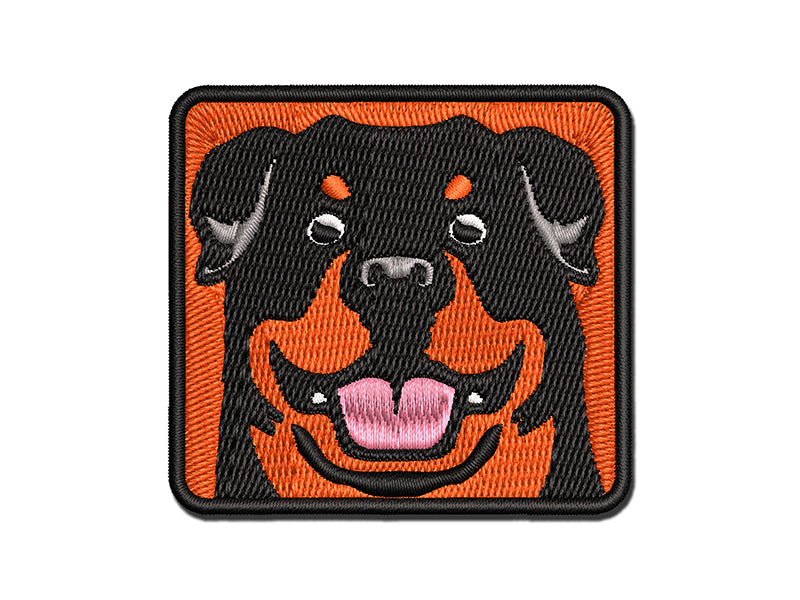 Rottweiler Head Dog Pet Multi-Color Embroidered Iron-On or Hook & Loop Patch Applique