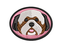 Shaggy Shih Tzu Dog Head Multi-Color Embroidered Iron-On or Hook & Loop Patch Applique